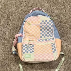 Simple Modern Women's Checkered Backpack - Pastel Blue and Peach